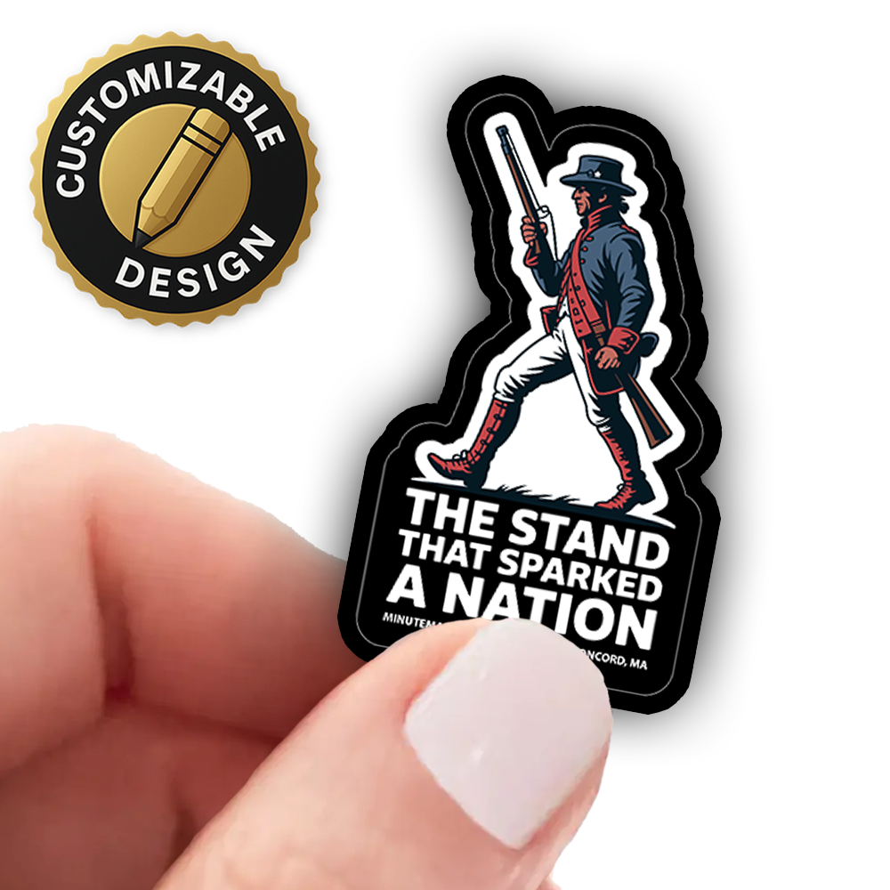 Lexington & Concord Sticker – Minuteman Revolutionary War Design, The Stand That Sparked a Nation, Massachusetts Souvenir