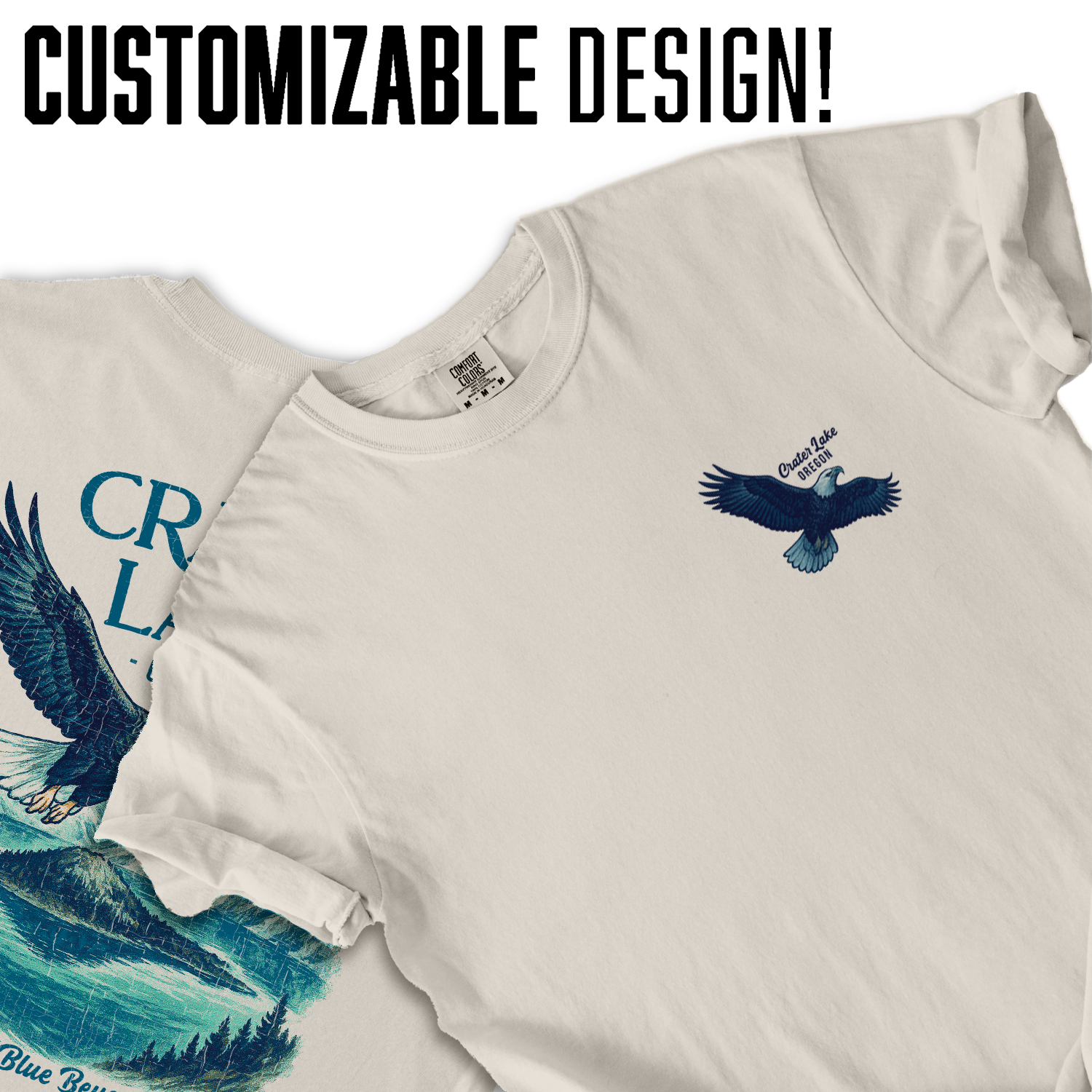Crater Lake Oregon T-Shirt | Bald Eagle Graphic Tee | National Park Souvenir Shirt | Blue Beyond Belief Travel Top
