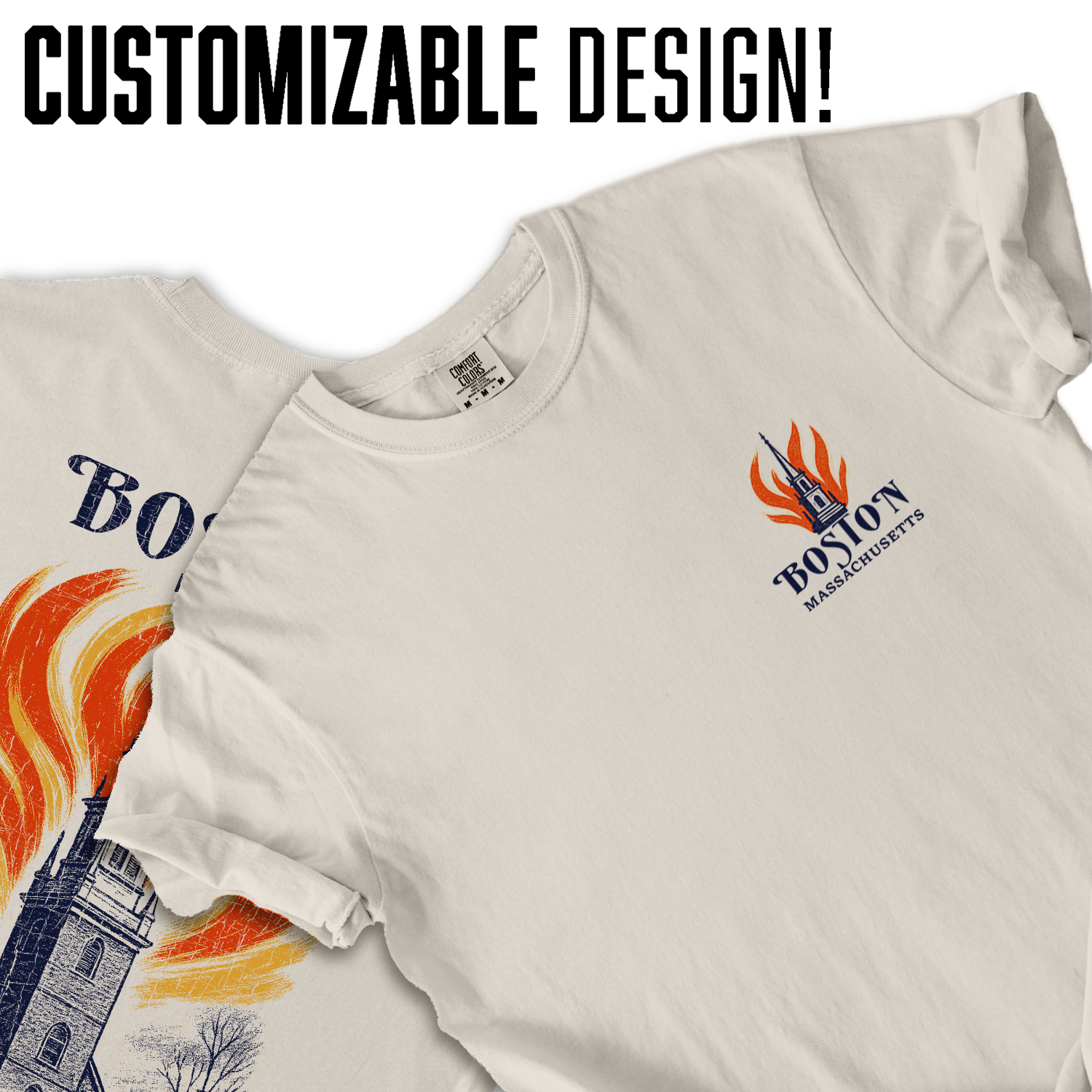 Boston Massachusetts Church T-Shirt – Historic Fire Graphic Tee, Where Sparks Began, Revolutionary Souvenir Shirt