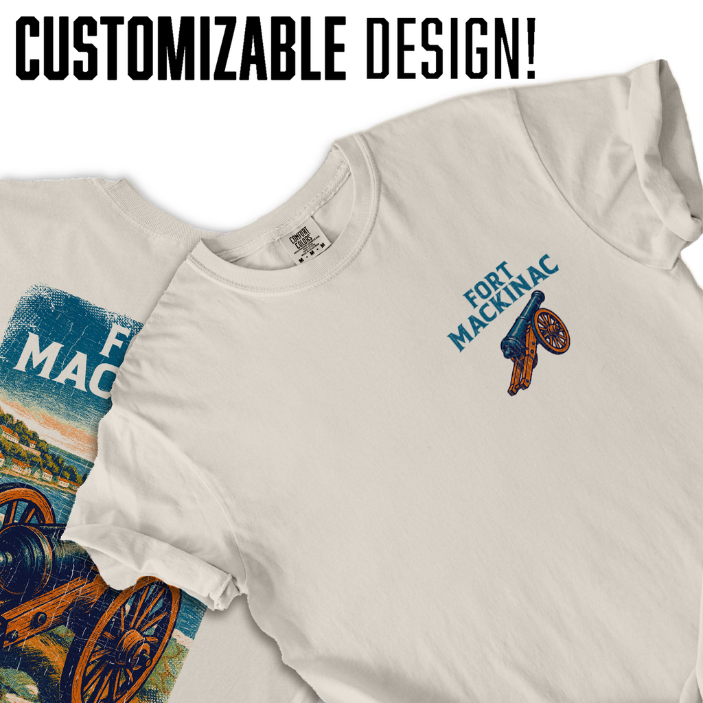 Fort Mackinac Michigan T-Shirt | Historic Cannon Graphic Tee | Mackinac Island Souvenir Shirt | Great Lakes Heritage Top