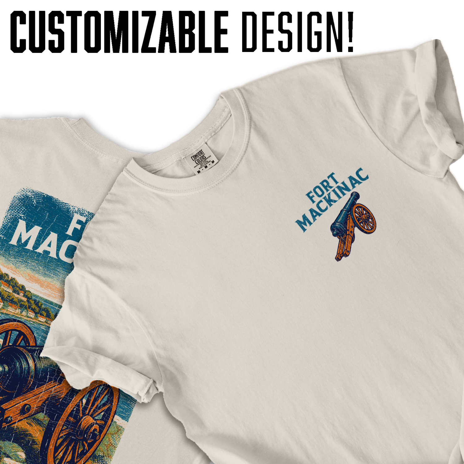 Fort Mackinac Michigan T-Shirt | Historic Cannon Graphic Tee | Mackinac Island Souvenir Shirt | Great Lakes Heritage Top