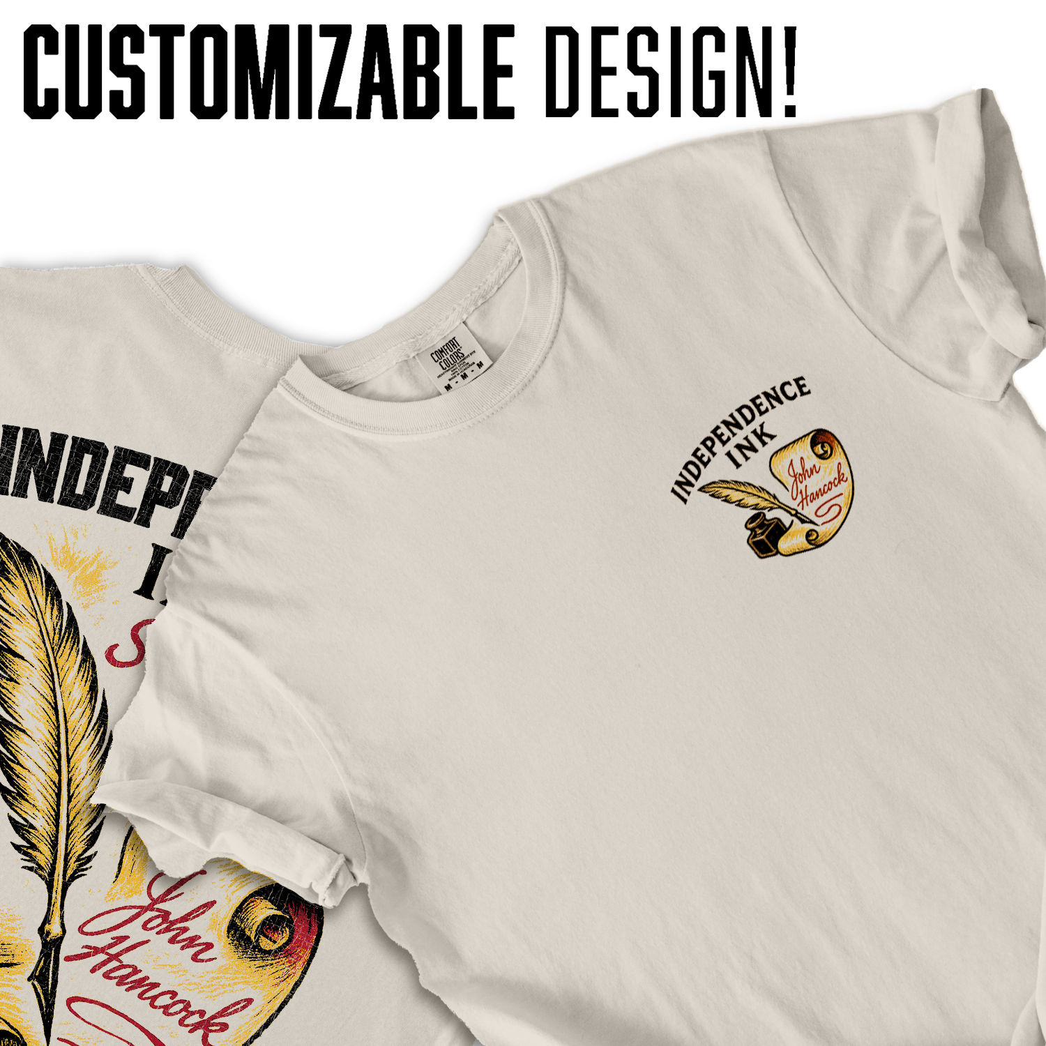 Independence Ink T-Shirt | Philadelphia History Tee | John Hancock Signature Shirt | Vintage American Revolution Gift