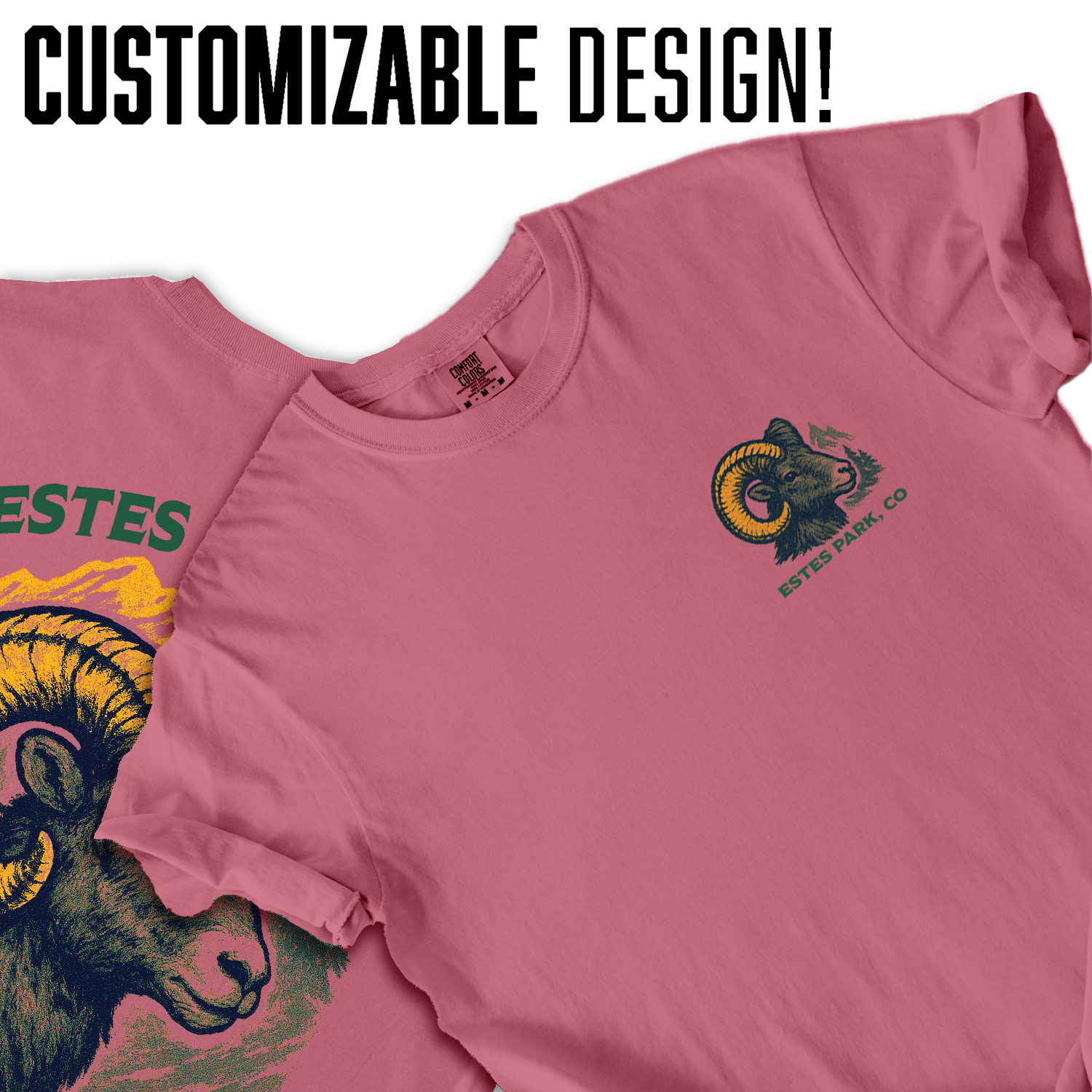 Estes Park Colorado Ram T-Shirt – Bighorn Sheep Graphic Tee, Mountain Wildlife Souvenir Shirt, Rockies Nature Gift