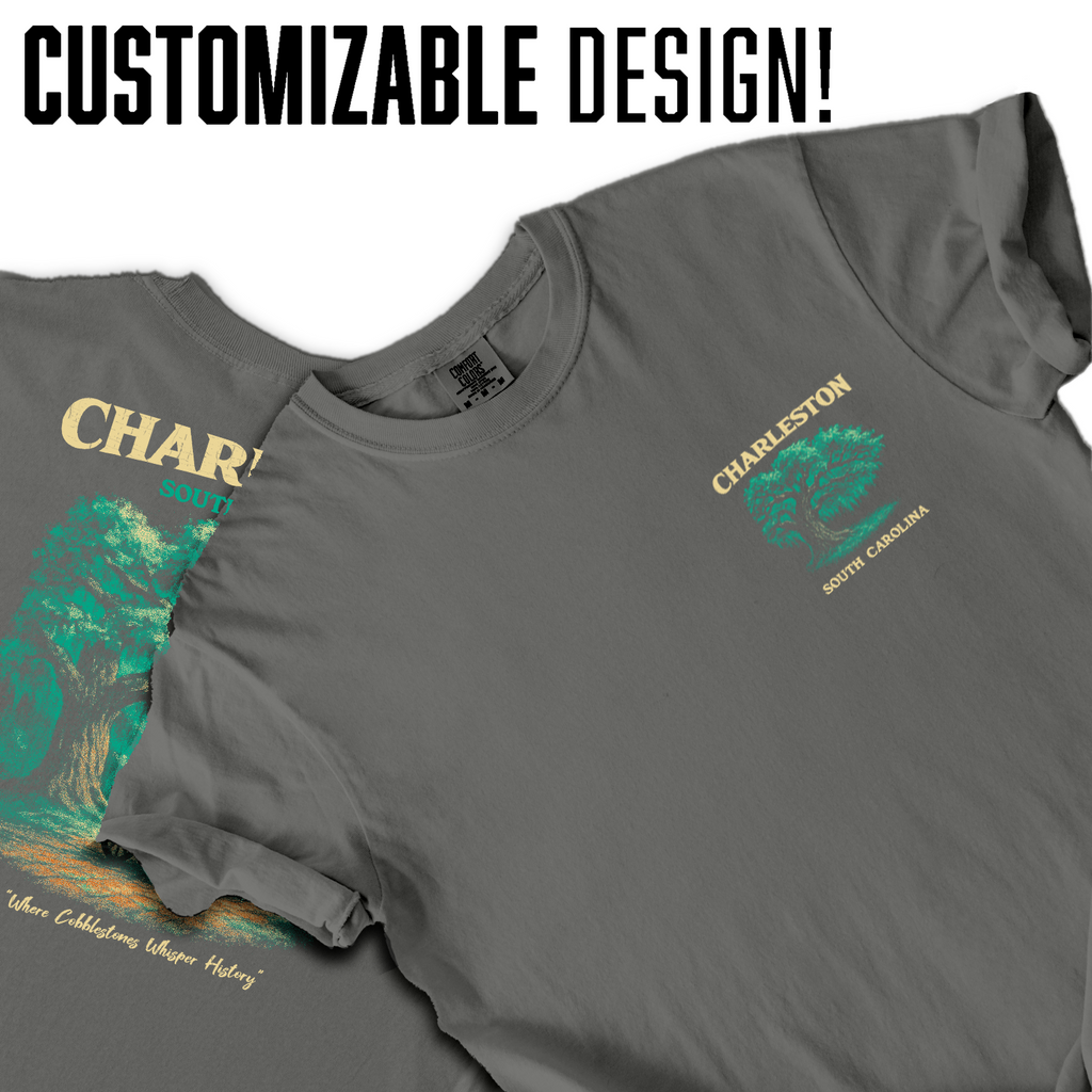 Charleston South Carolina T-Shirt | Historic Carriage Ride Tee | Southern Charm Travel Souvenir | Vintage Tree Graphic Shirt