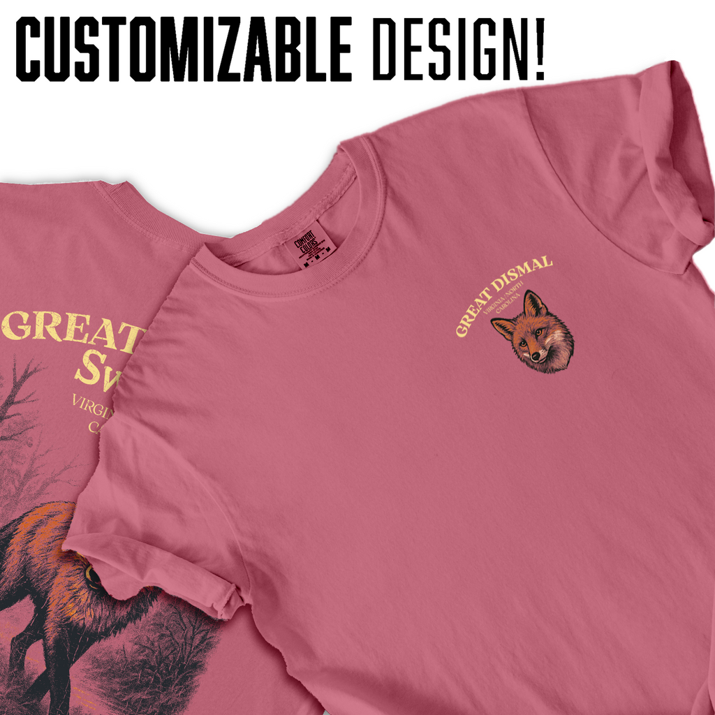 Great Dismal Swamp T-Shirt Fox Graphic Tee Virginia North Carolina Souvenir Nature Wildlife Gift