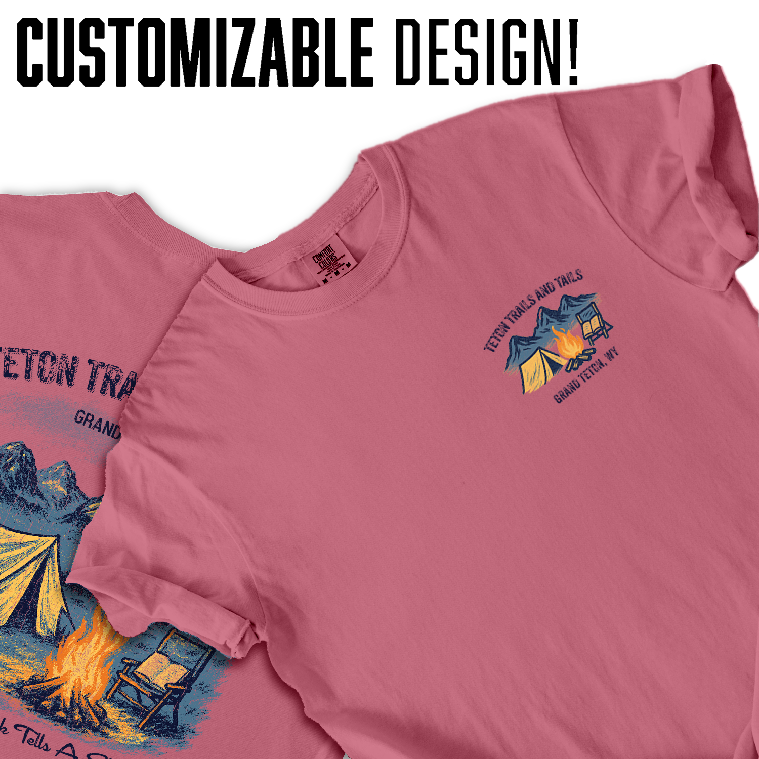 Grand Teton T-Shirt | Wyoming Camping Souvenir Tee | Mountain Trails Campfire Shirt | National Park Adventure Gift