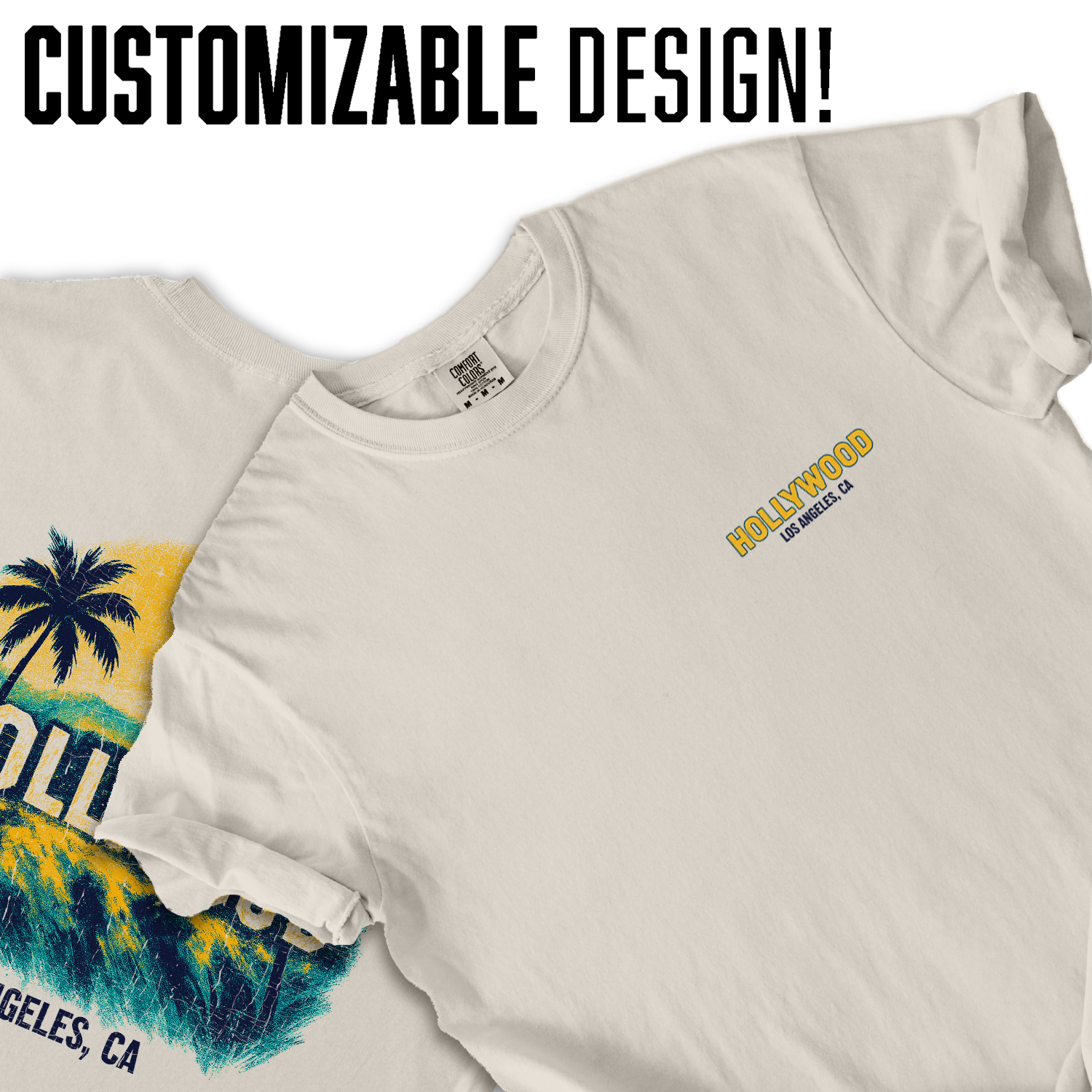 Vintage Hollywood Los Angeles T-Shirt – Retro Sunset & Palm Tree Graphic, California Travel Souvenir Tee