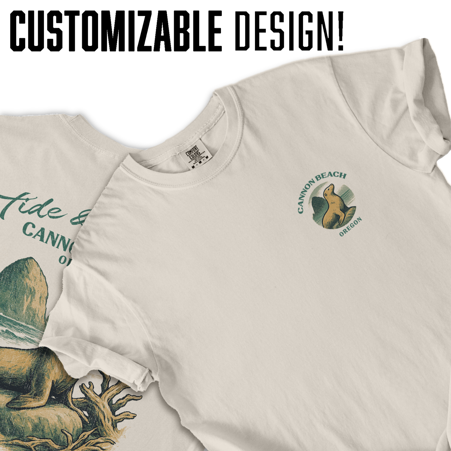 Cannon Beach Oregon T-Shirt | Sea Lion Graphic Tee | Coastal Wildlife Shirt | Oregon Coast Travel Souvenir Top