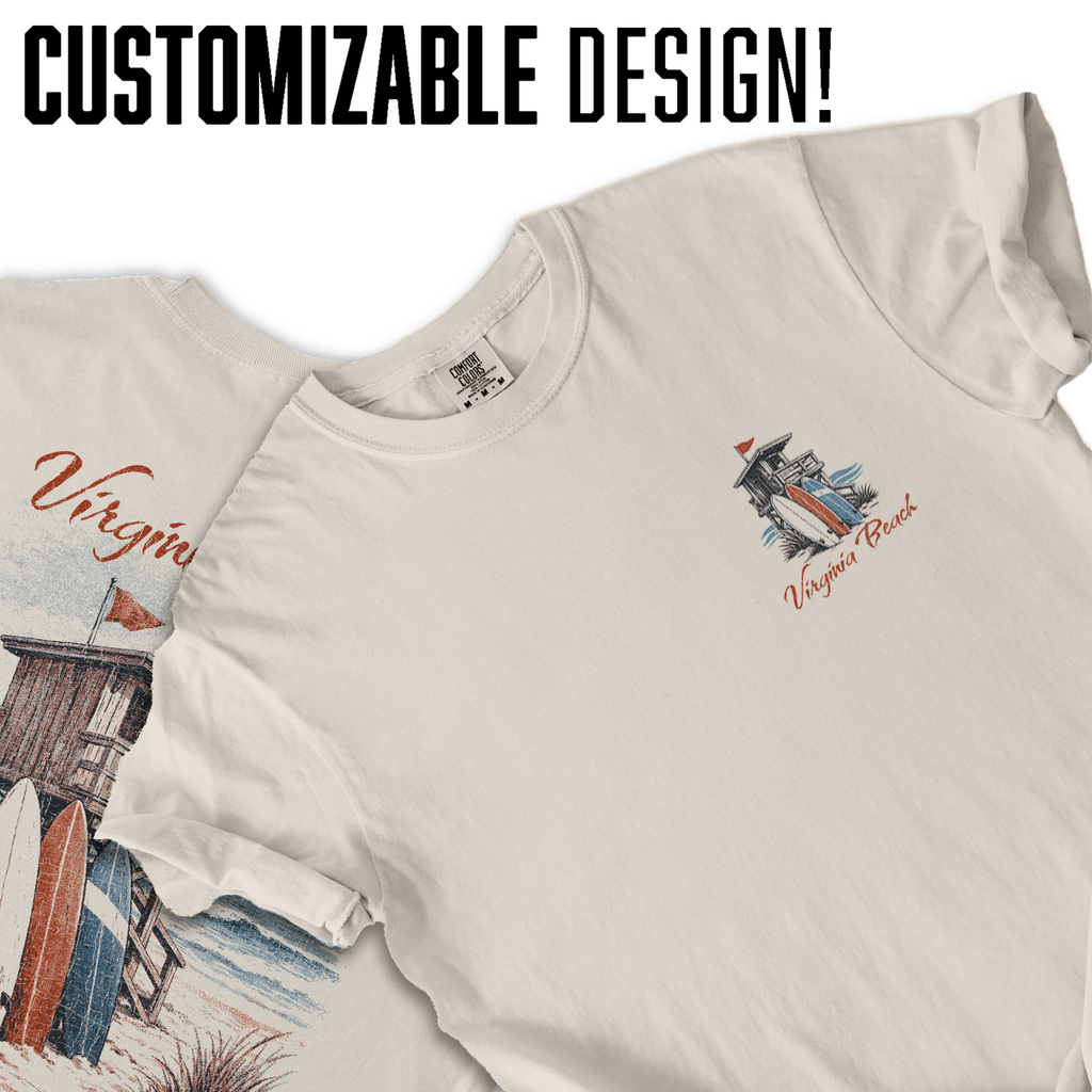 Virginia Beach Shirt, Surf Lifeguard Tower Tee, Coastal Beach T-Shirt, Vintage Ocean Graphic, East Coast Vacation Tee