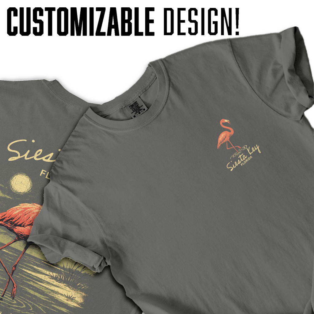 Siesta Key Florida T-Shirt | Flamingo Beach Souvenir Tee | Coastal Vacation Shirt | Vintage Tropical Travel Gift