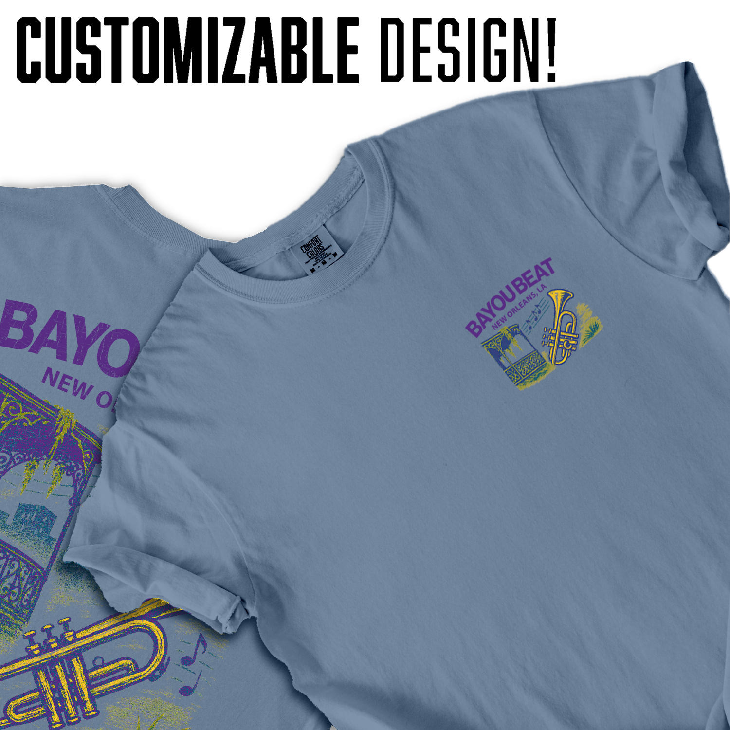 Bayou Beat New Orleans T-Shirt – Jazz Trumpet Tee, Music Riverfront Souvenir, Vintage French Quarter Shirt