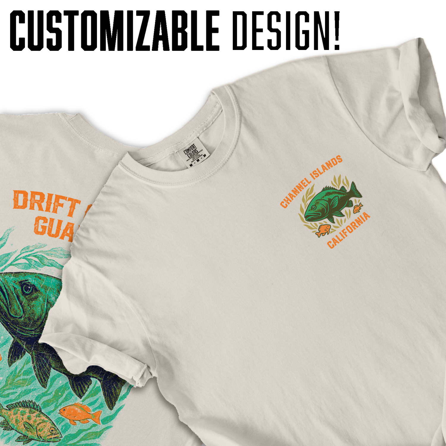 Channel Islands Fish T-Shirt – Drift Current Guardians, Marine Life Graphic Tee, California Ocean Souvenir