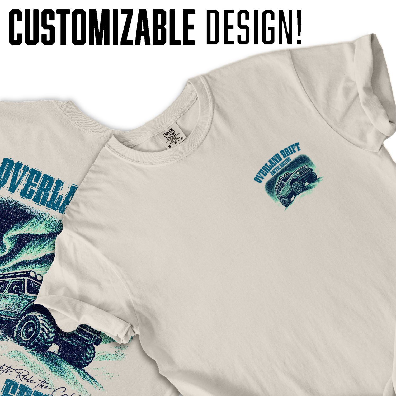Overland Drift T-Shirt | Arctic Edition Off-Road Tee | 4x4 Adventure Graphic Shirt | Northern Lights Expedition Gift