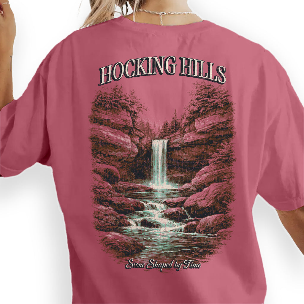 Hocking Hills Ohio Waterfall T-Shirt, Vintage Nature Hiking Tee, Hocking Hills State Park Shirt, Ohio Travel Souvenir