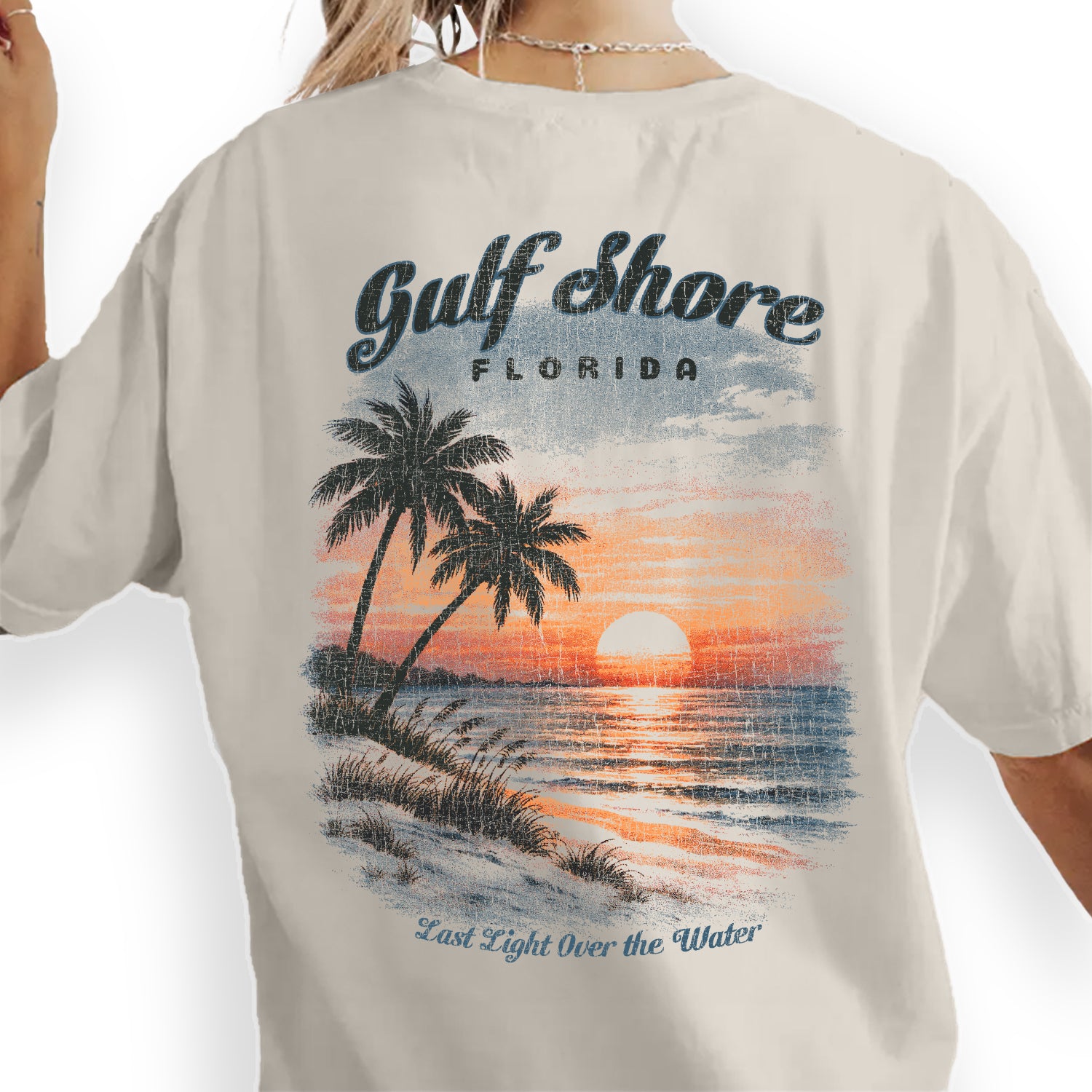 Gulf Shore Florida Sunset T-Shirt, Vintage Beach Palm Tree Tee, Coastal Ocean Graphic Shirt, Summer Vacation Tee