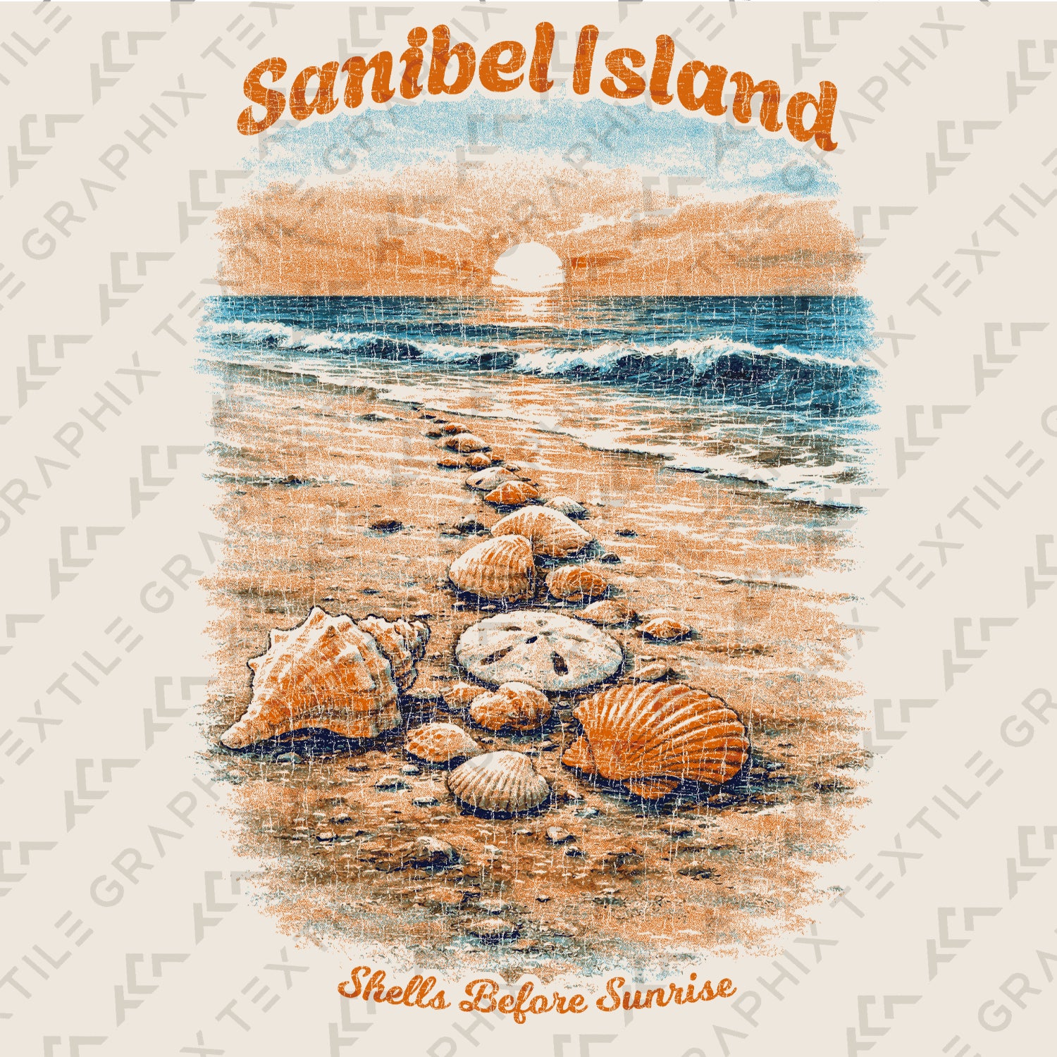 Sanibel Island Shell Shirt, Beach Sunset Tee, Coastal Florida T-Shirt, Seashell Graphic, Vacation Beach Souvenir Tee