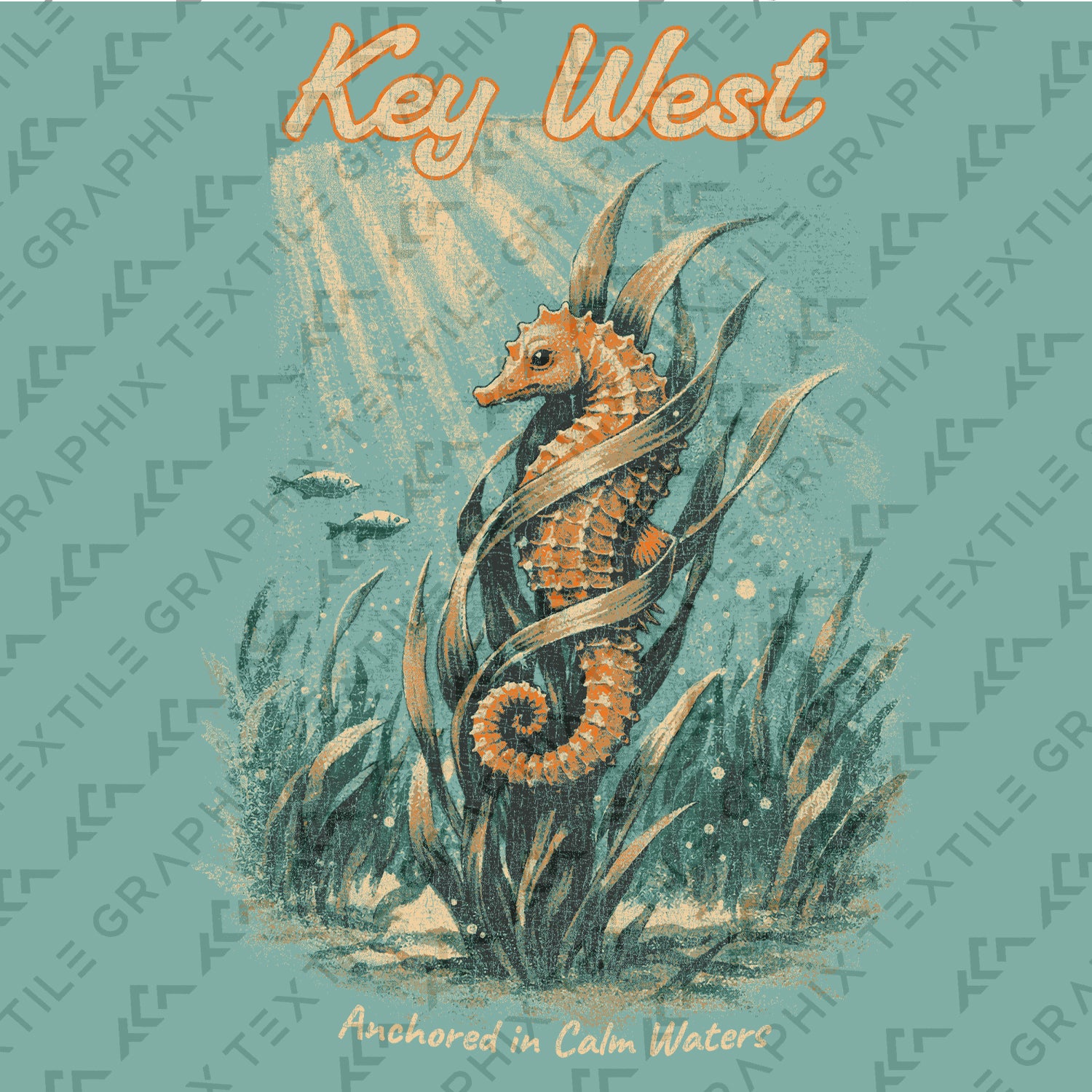 Key West Seahorse Shirt, Coastal Ocean Tee, Vintage Beach Graphic, Florida Keys Vacation Shirt, Nautical Sea Life Gift