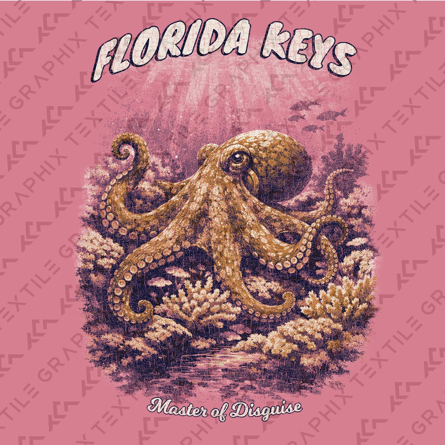 Florida Keys Octopus T-Shirt, Vintage Marine Life Tee, Coastal Ocean Graphic Shirt, Beach Vacation Souvenir Tee