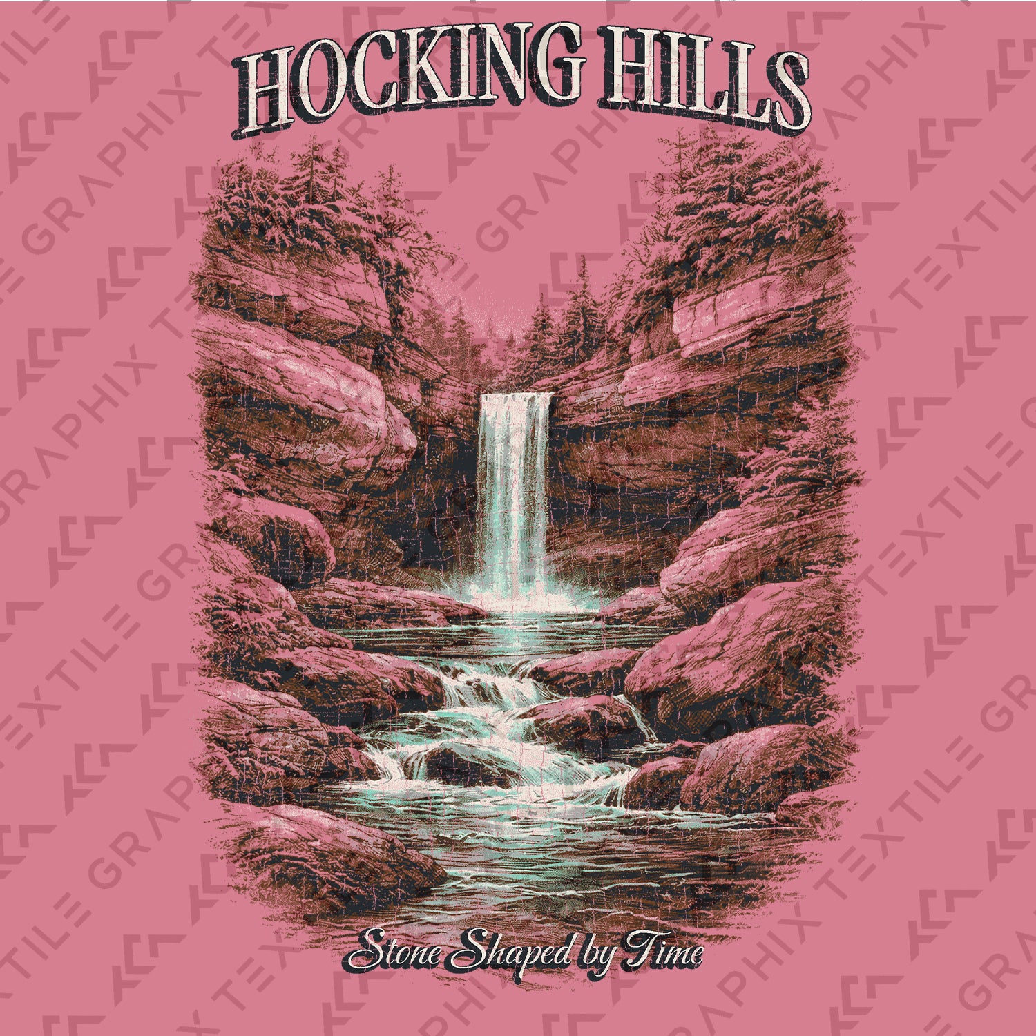 Hocking Hills Ohio Waterfall T-Shirt, Vintage Nature Hiking Tee, Hocking Hills State Park Shirt, Ohio Travel Souvenir