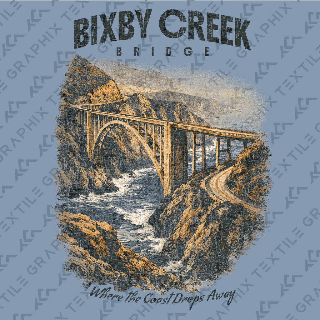 Bixby Creek Bridge Shirt, Big Sur California Tee, Coastal Landscape T-Shirt, Vintage Travel Graphic, Scenic Ocean Cliff Road Trip Tee
