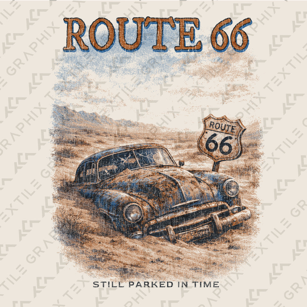 Route 66 Vintage Car Shirt, Retro Road Trip Tee, Classic Car Graphic T-Shirt, Americana Highway Tee, Desert Travel Shirt