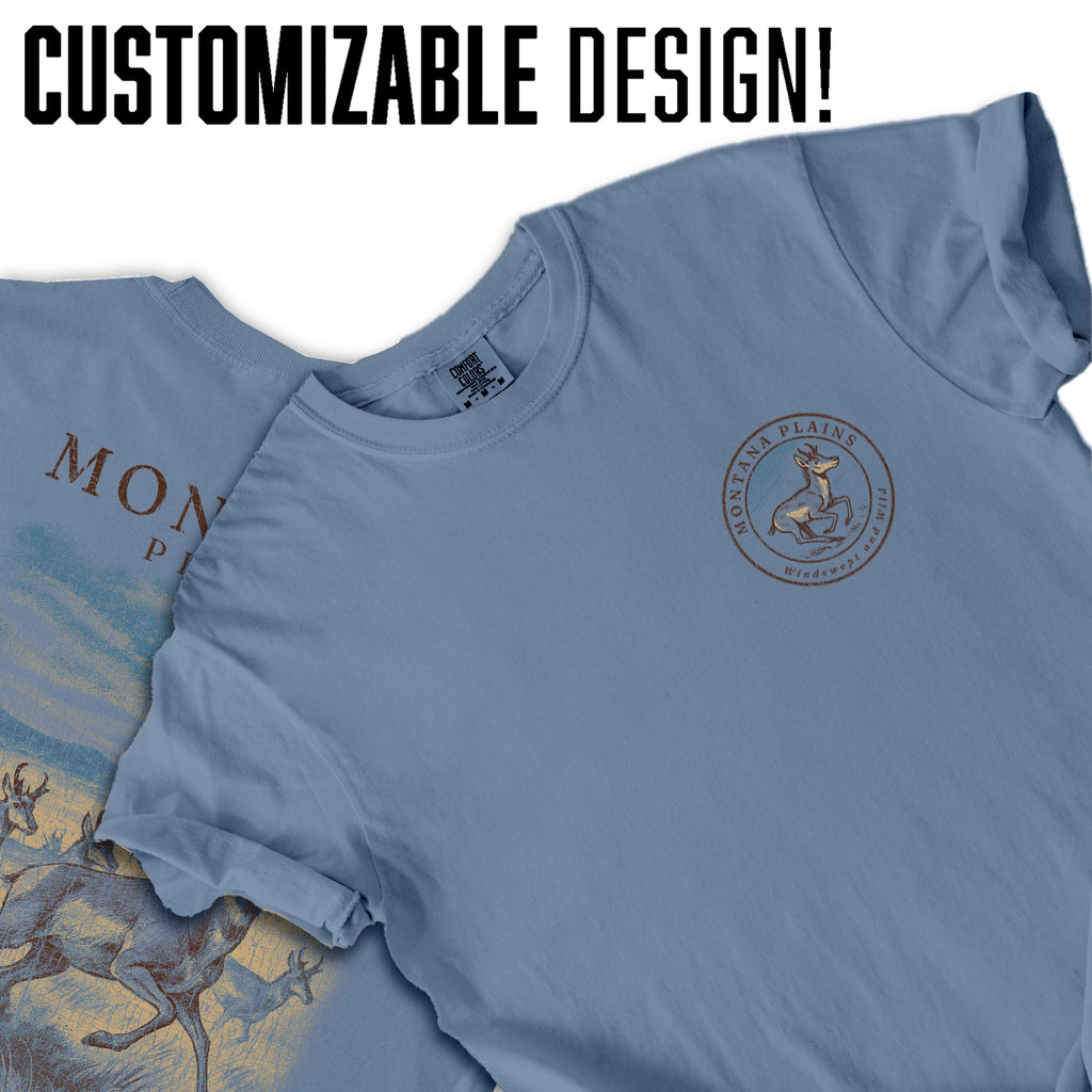 Montana Plains T-Shirt Vintage Pronghorn Antelope Tee | Wildlife Nature Scene Shirt | Western Travel Souvenir Graphic Tee