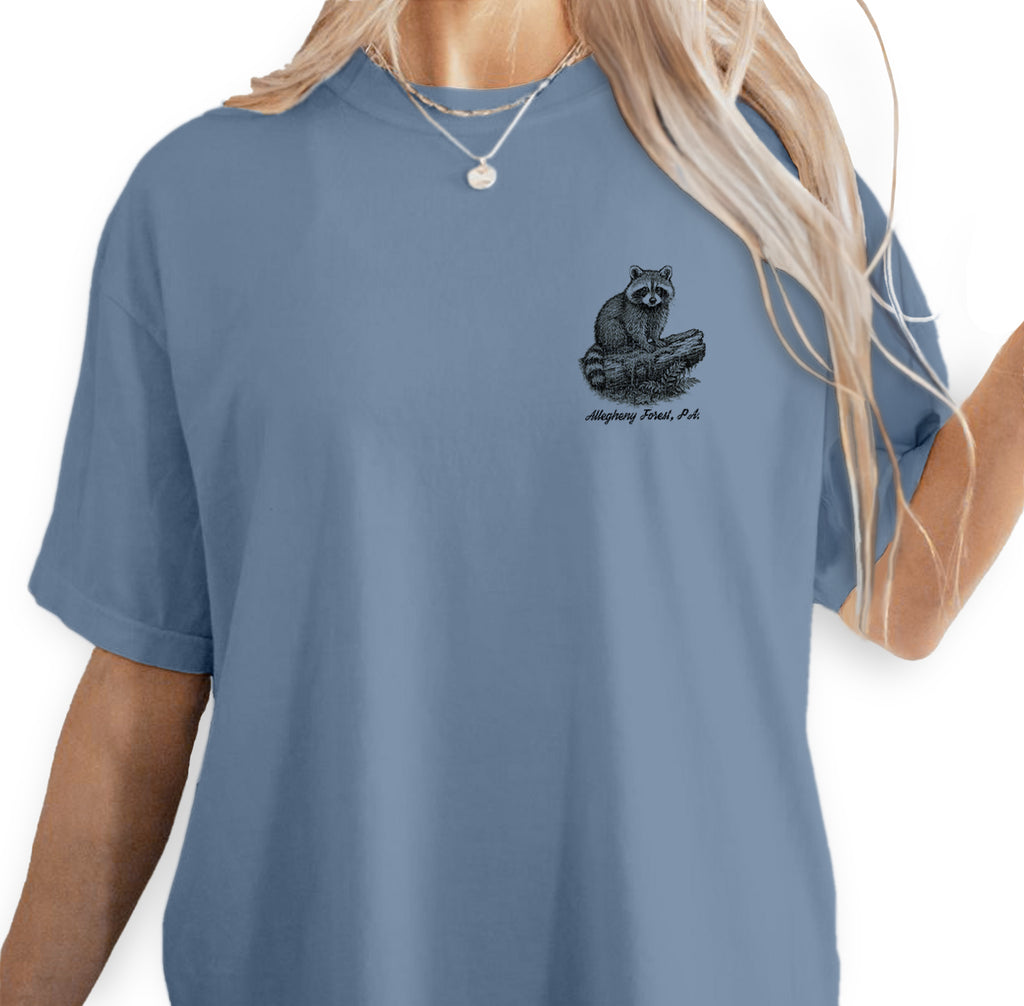 Allegheny Forest Raccoon T-Shirt Pennsylvania Souvenir | Nature Hiking Tee | Hidden Trails Quiet Souls Wildlife Shirt