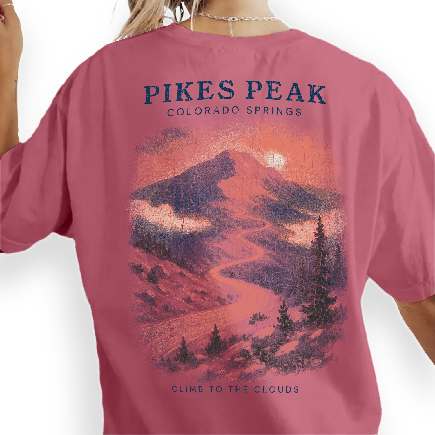 Pikes Peak Colorado Springs T-Shirt Vintage Mountain Tee | Colorado Travel Souvenir Shirt | Scenic Nature Graphic Hiking Tee