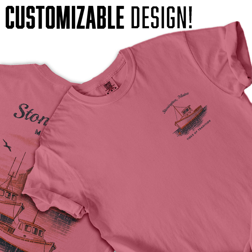 Stonington Maine T-Shirt – Tides of Tradition Lobster Boat Tee, Coastal Fishing Village Souvenir, Nautical Travel Gift