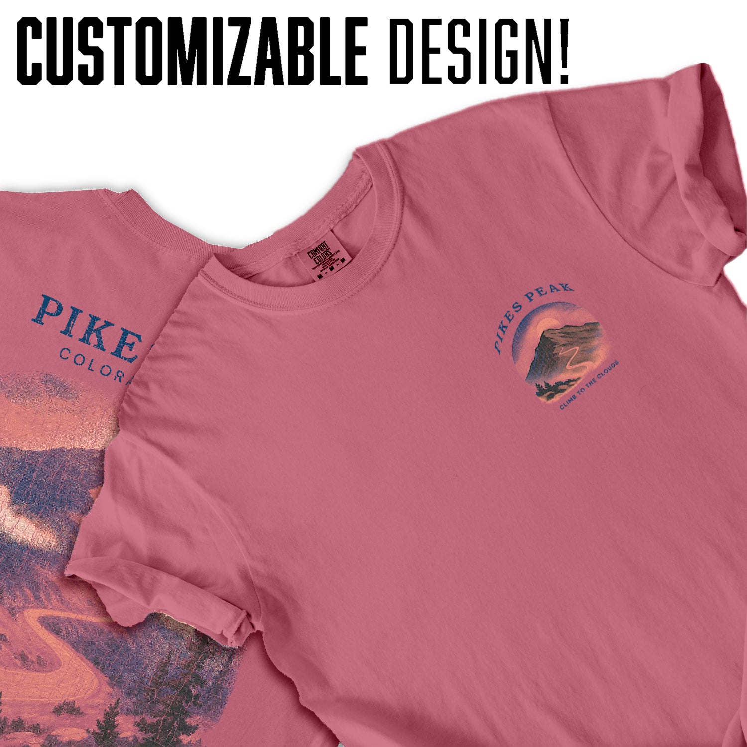 Pikes Peak Colorado Springs T-Shirt Vintage Mountain Tee | Colorado Travel Souvenir Shirt | Scenic Nature Graphic Hiking Tee