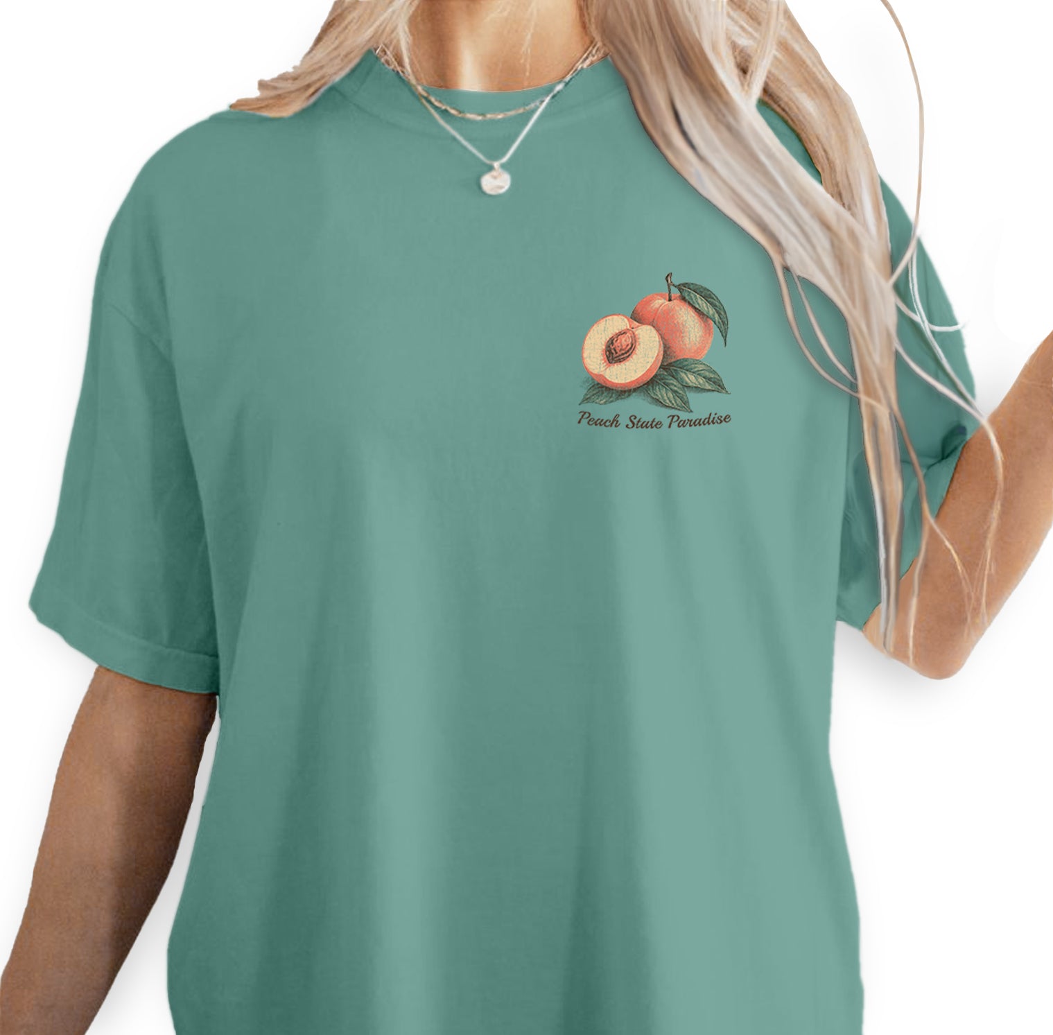 Georgia Peach State Paradise T-Shirt | Southern Vintage Tee | Fruit Basket Graphic | Georgia Souvenir Shirt