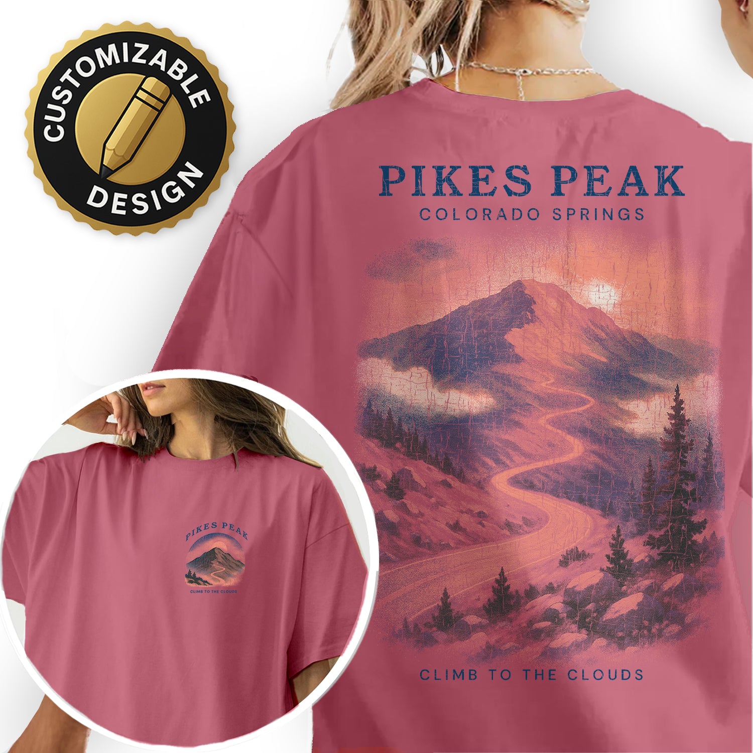 Pikes Peak Colorado Springs T-Shirt Vintage Mountain Tee | Colorado Travel Souvenir Shirt | Scenic Nature Graphic Hiking Tee