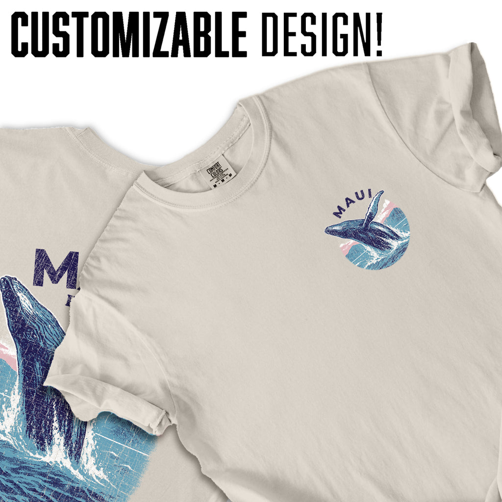 Maui Hawaii Whale T-Shirt, Vintage Ocean Graphic Tee, Tropical Souvenir Shirt, Humpback Whale Gift, Beach Vacation Top