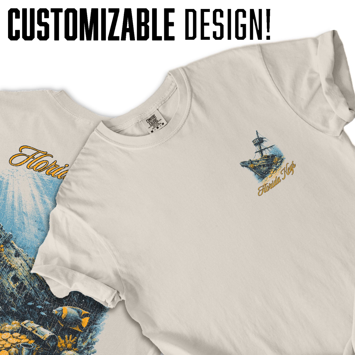 Florida Keys Shipwreck T-Shirt Vintage Pirate Treasure Tee Ocean Diving Graphic Coastal Adventure Shirt