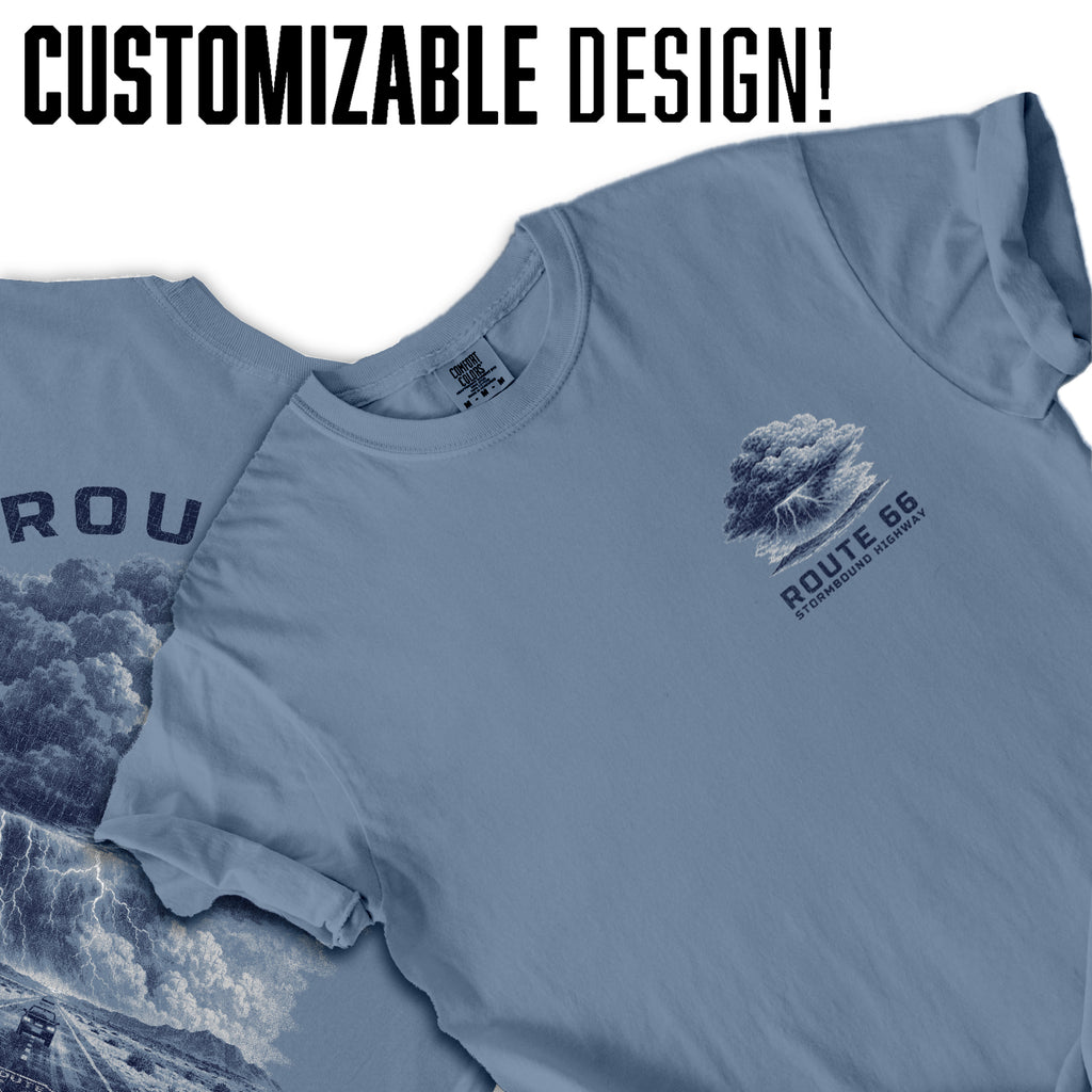Route 66 Storm Shirt, Vintage Highway Tee, Road Trip T-Shirt, Lightning Storm Graphic, Retro Travel Desert Road Tee
