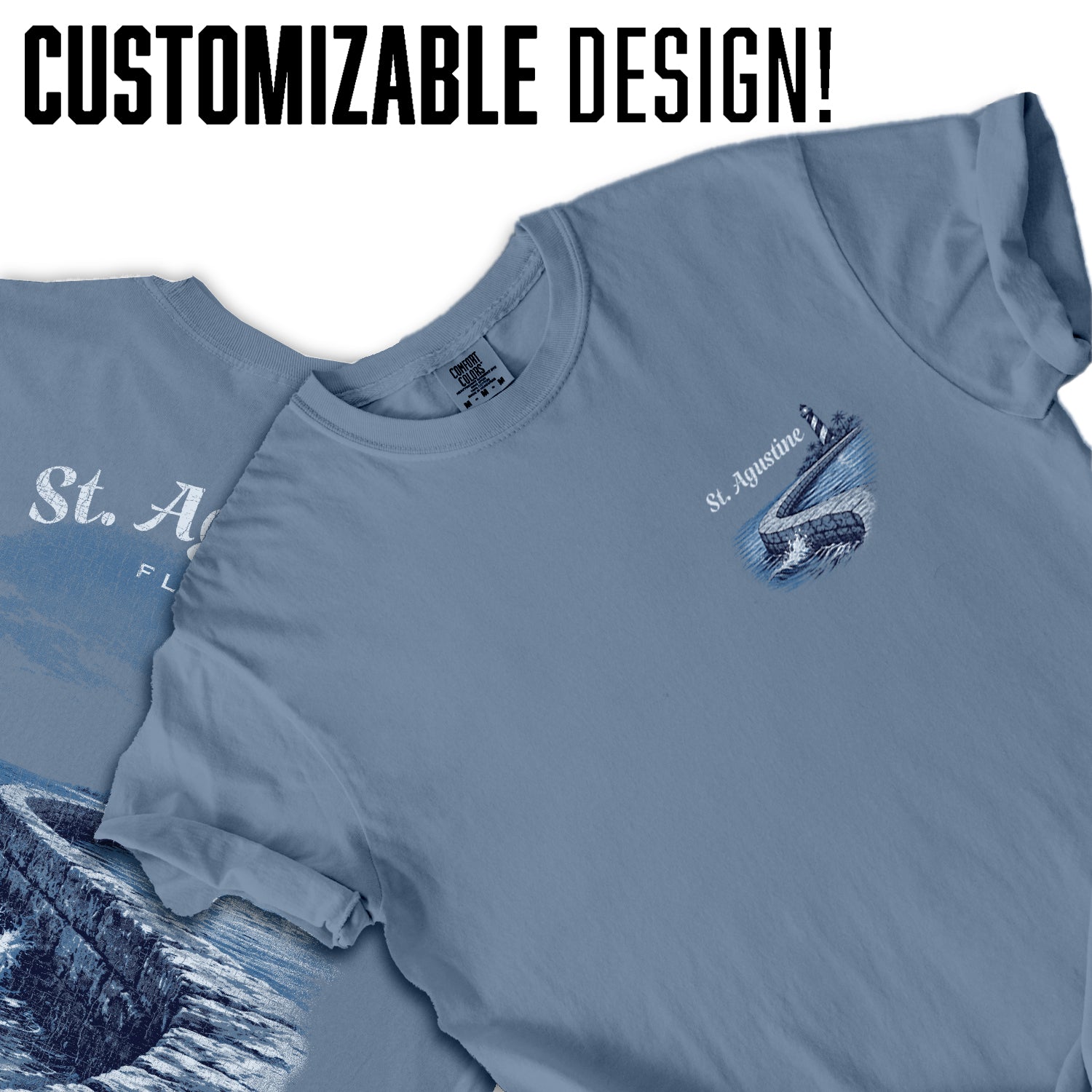 St Augustine Florida Shirt, Lighthouse Coastal Tee, Beach Ocean T-Shirt, Vintage Travel Graphic, Seaside Landscape Tee