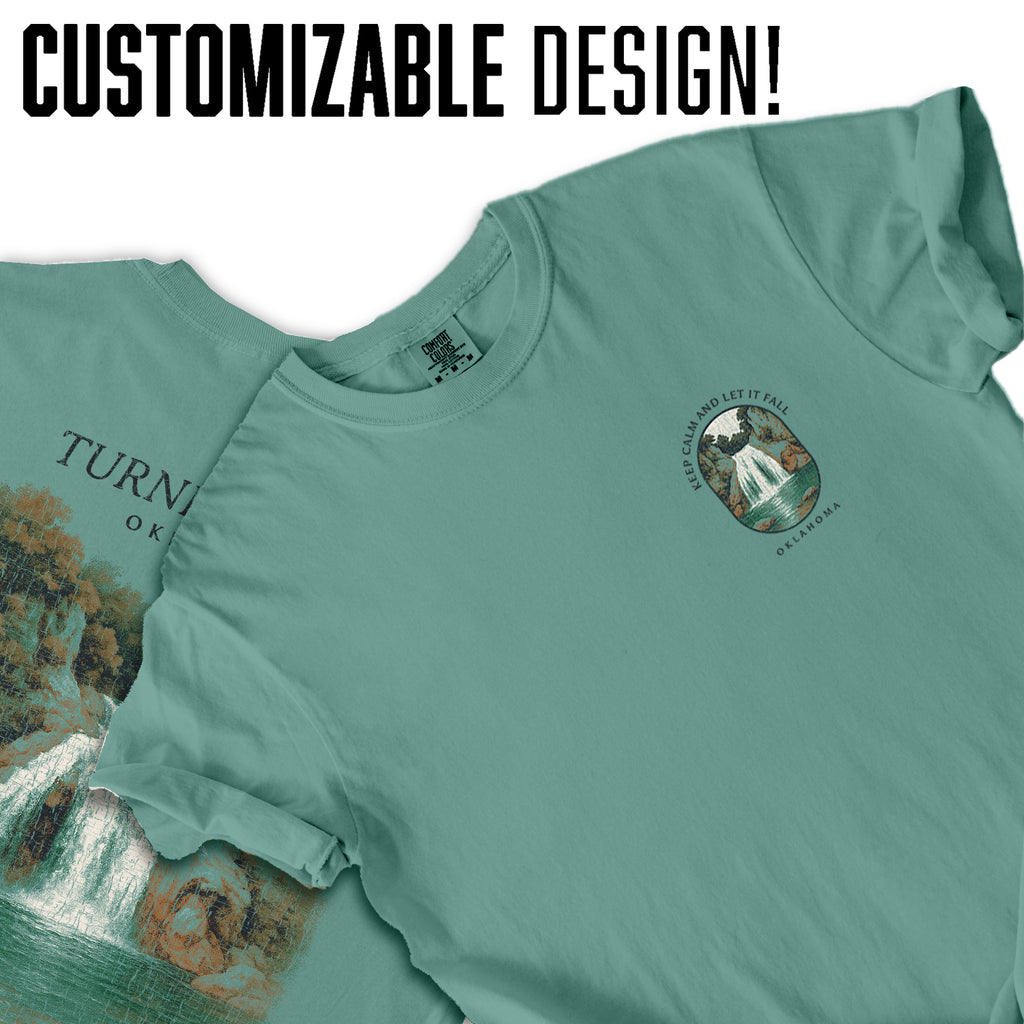 Turner Falls Oklahoma T-Shirt Vintage Waterfall Tee | Oklahoma Souvenir Shirt | Nature Travel Graphic Keep Calm and Let It Fall