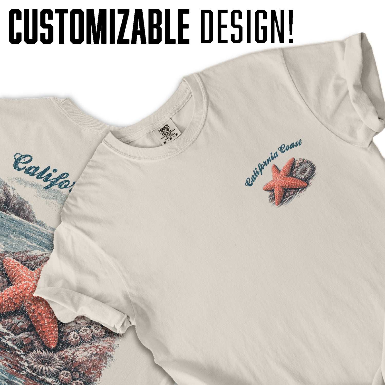 California Coast Starfish T-Shirt Vintage Beach Graphic Tee, Coastal Ocean Shirt, Retro Seaside Nature Tee Where Ocean Lingers