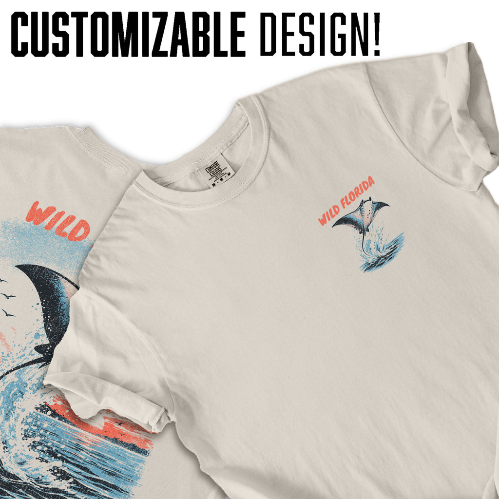 Wild Florida Stingray T-Shirt Vintage Ocean Wildlife Tee Coastal Sunset Beach Graphic Summer Shirt