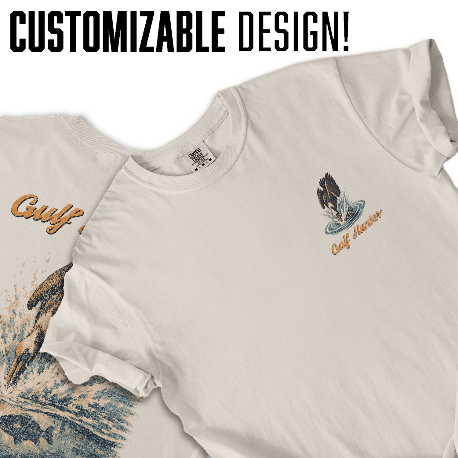 Gulf Hunter Pelican Fishing T-Shirt, Vintage Coastal Bird Tee, Ocean Fishing Graphic Shirt, Beach Fisherman Gift Tee