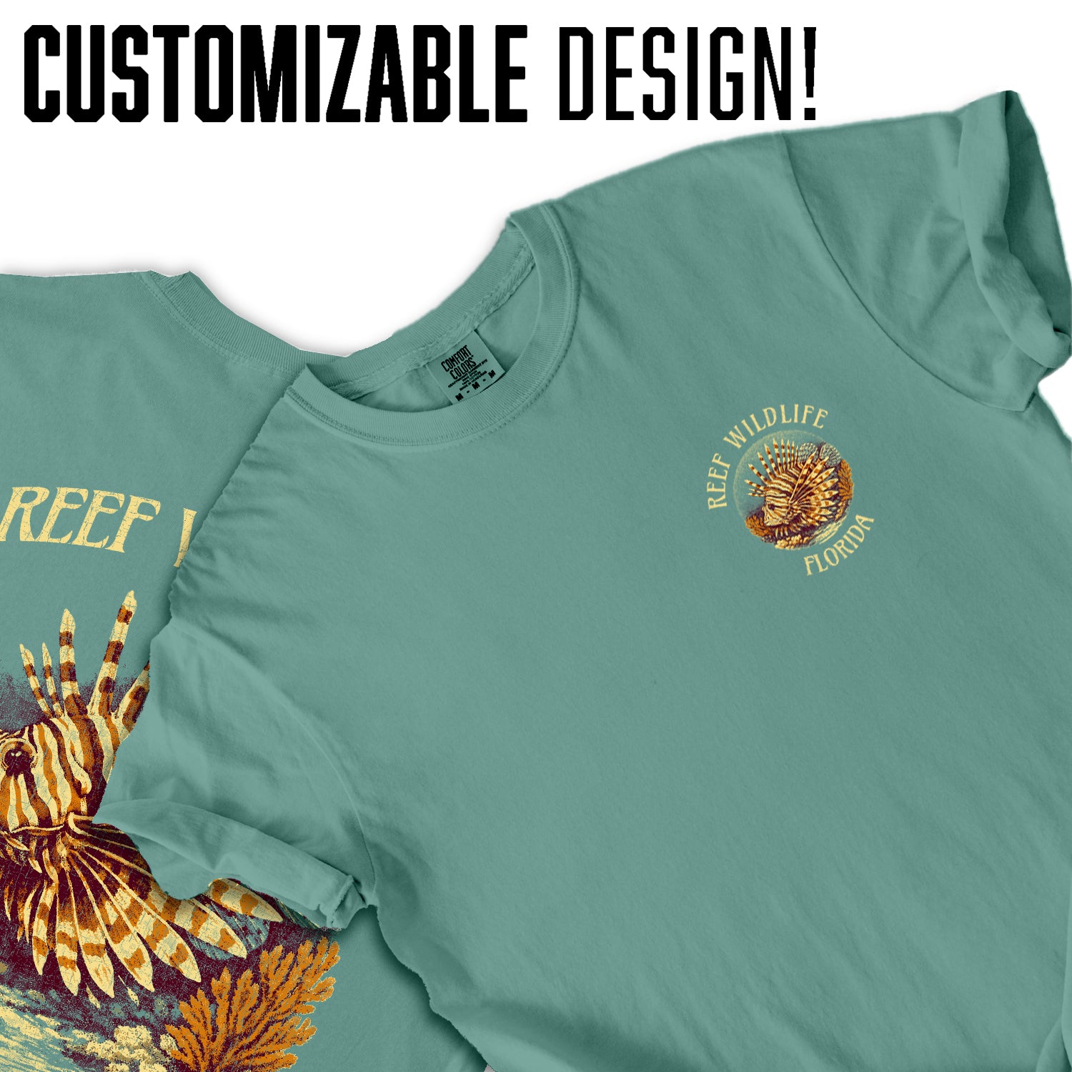 Reef Wildlife Lionfish T-Shirt Vintage Marine Life Tee Tropical Ocean Fish Graphic Coastal Beach Shirt