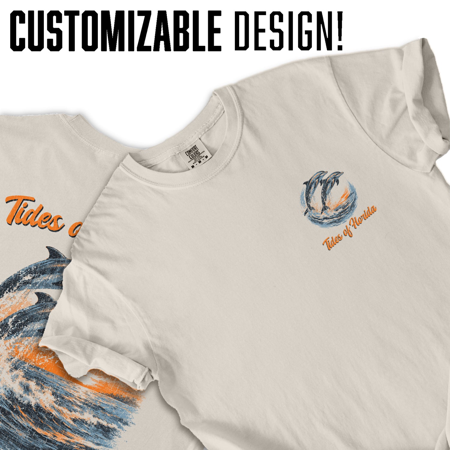 Florida Dolphin T-Shirt Vintage Ocean Sunset Tee Coastal Marine Life Graphic Beach Vacation Shirt