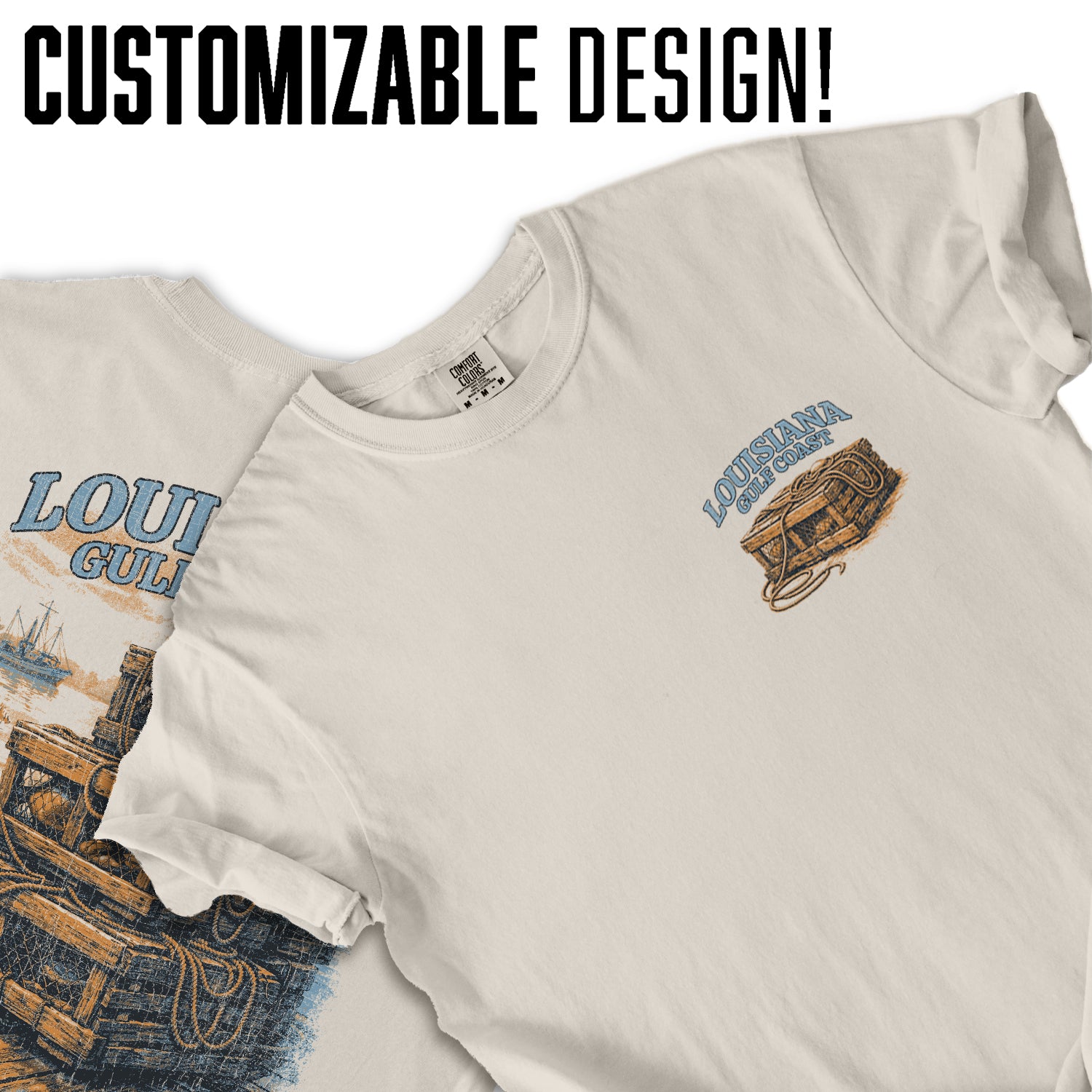 Louisiana Gulf Coast Shirt, Vintage Lobster Trap Tee, Coastal Fishing T-Shirt, Southern Bayou Graphic Tee Gift