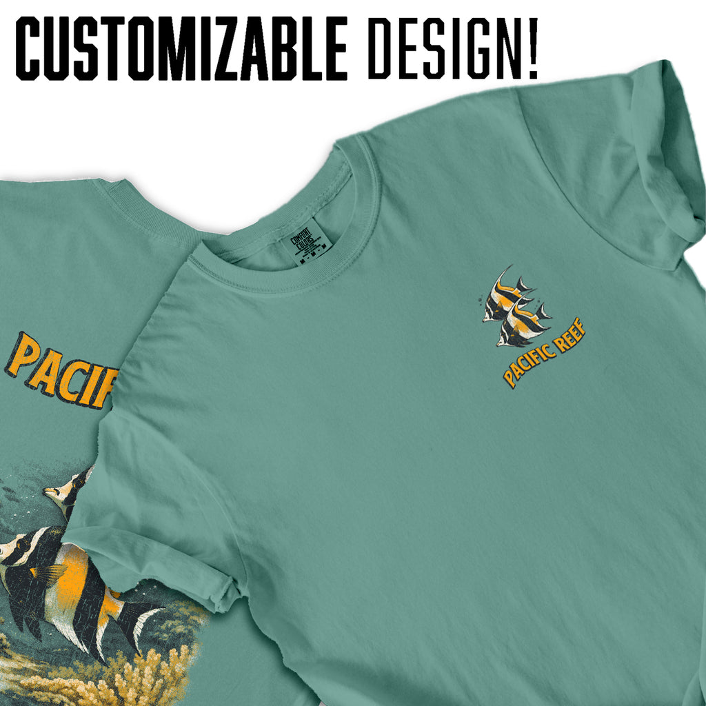 Pacific Reef Fish T-Shirt Vintage Ocean Graphic Tee Tropical Marine Life Shirt Coral Reef Beach Summer Gift