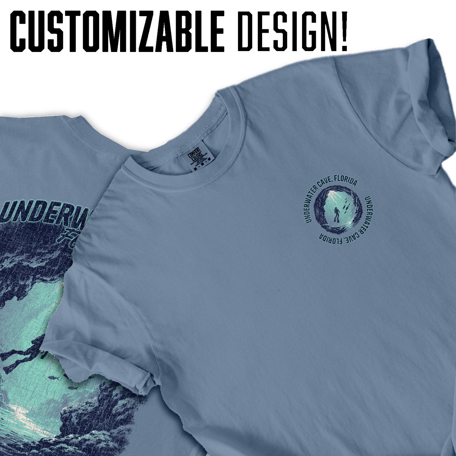 Underwater Cave Florida T-Shirt Vintage Scuba Diving Tee Ocean Explorer Graphic Marine Adventure Shirt