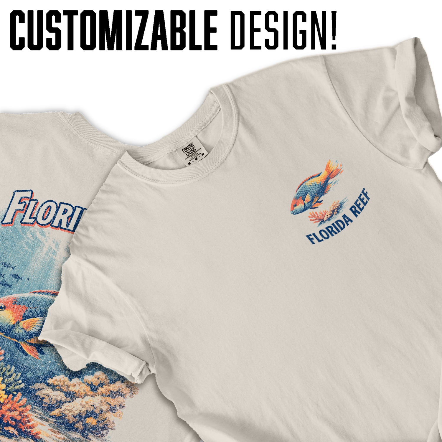 Florida Reef Fish Shirt, Coastal Beach Tee, Tropical Ocean Graphic T-Shirt, Vintage Marine Life Design, Florida Vacation Shirt