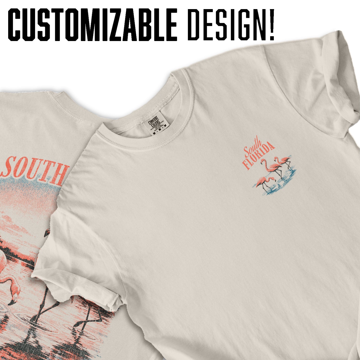 South Florida Flamingo T-Shirt Vintage Coastal Bird Tee Tropical Sunset Beach Graphic Summer Vacation Shirt
