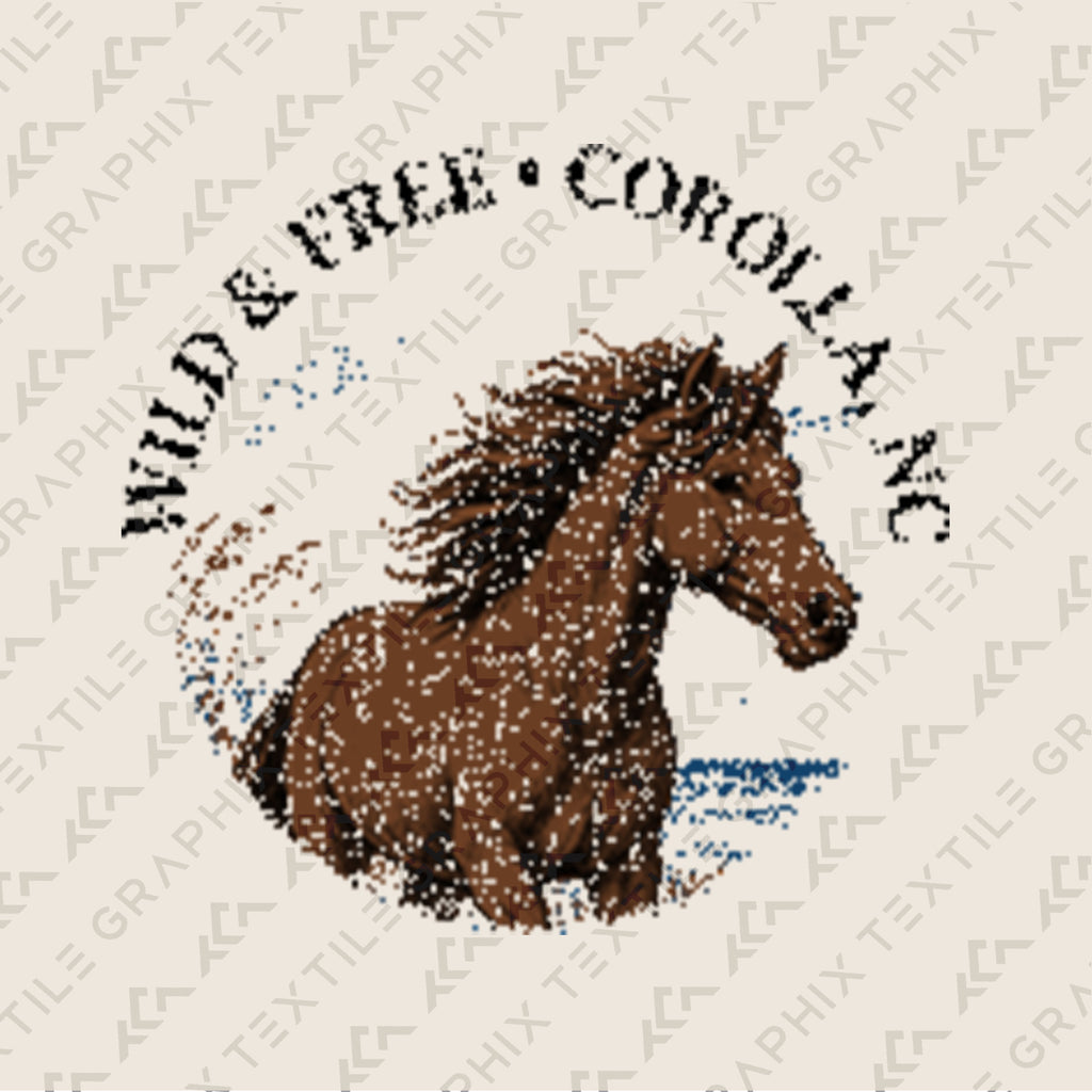 Corolla Outer Banks T-Shirt, Wild Horse Beach Tee, North Carolina Souvenir Shirt, Coastal Nature Graphic Top