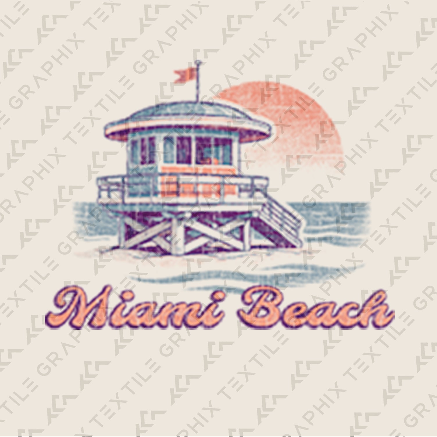 Miami Beach Vintage T-Shirt Retro Coastal Tee Pastel Surf Art Shirt Florida Vacation Graphic Beach Lover Gift