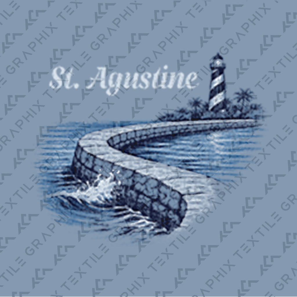 St Augustine Florida Shirt, Lighthouse Coastal Tee, Beach Ocean T-Shirt, Vintage Travel Graphic, Seaside Landscape Tee